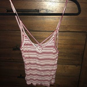 Charlotte Russe red and white tank top